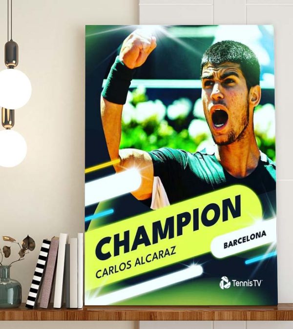 Carlos Alcaraz Win Barcelona Champion ATP Final Poster Canvas