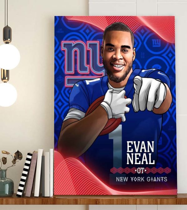 Congratulation Evan Neal to New York Giants NFL Draft 2022 Poster Canvas