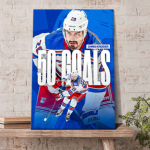 Congratulations Chris Kreider On 50 Goals NHL Poster Canvas