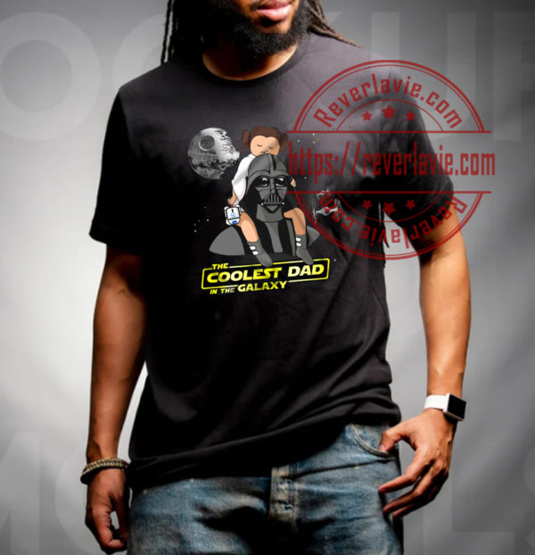 Coolest Dad With Darth Vader And Leia Fathers Day Star Wars Unisex T-Shirt