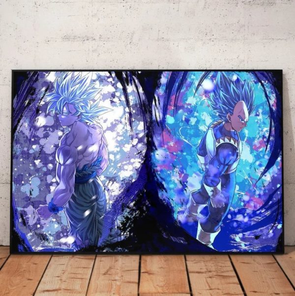 Dragon Ball Saiyans Goku vs Vegeta Poster Canvas