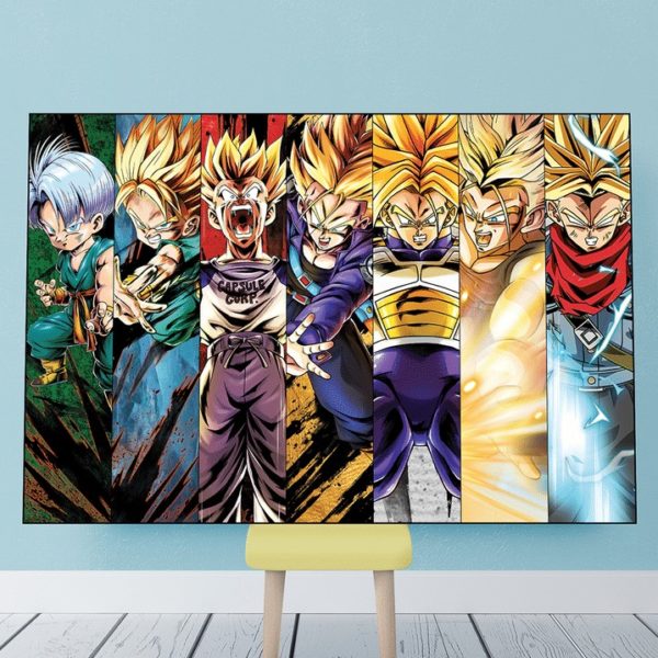 Dragon Ball Trunks All Form Grid Poster Canvas