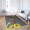 Gucci Snake Tiger Parrots Black Carpet Rug Home Decor