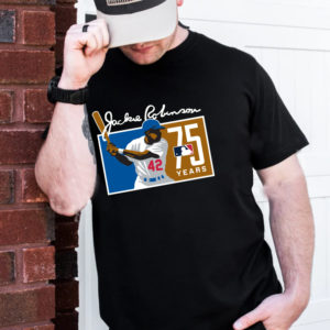 Jackie Robinson 75 Years Debut MLB New Logo T-Shirt