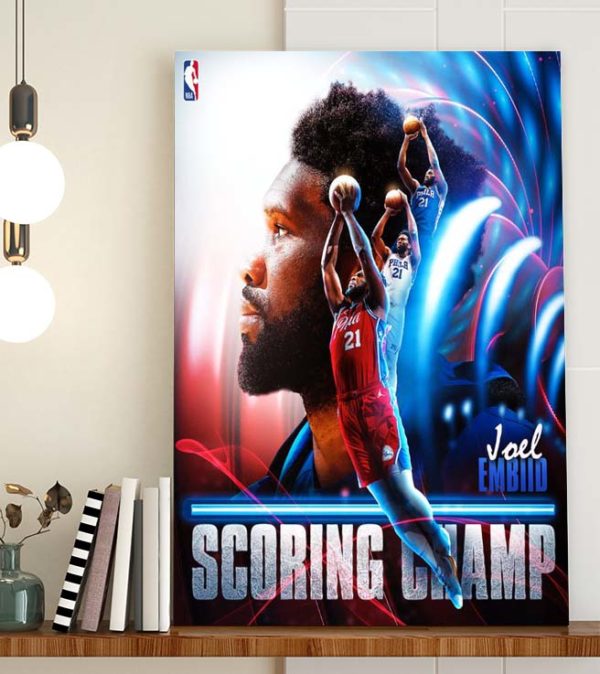Joel Embiid Scoring Champ NBA Title Poster Canvas
