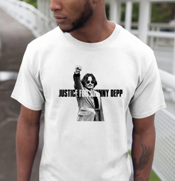 Justice For Johnny Depp Black And White T-Shirt