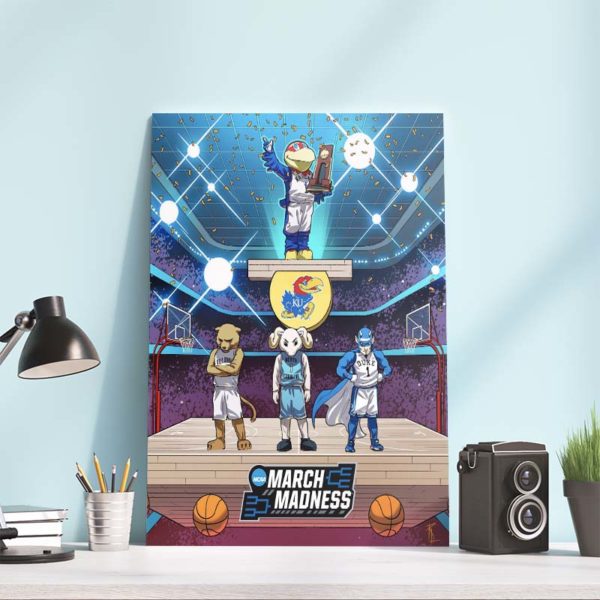 Kansas Jayhawks March Madness National Champs Poster Canvas