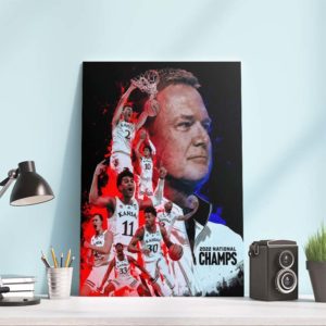 Kansas Jayhawks Winner Teaml National Championship 2022 NCAA Poster Canvas