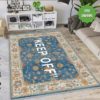 Keep Off on Broken Green Glass Rug