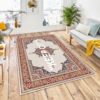 Keep Off Persian Flower Blue Back Ground Area Rug