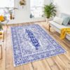 Keep Off Vintage Flower Grey Area Rug