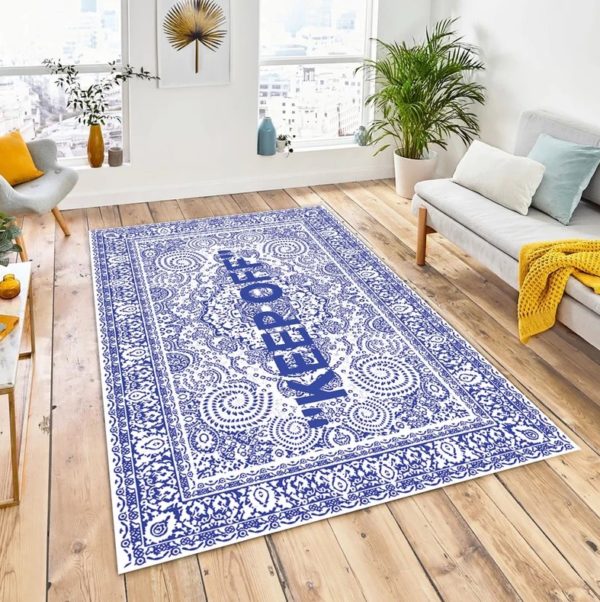 Keep Off Rug Dark Blue Persian Patten Area Rug