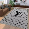 Louis Vuitton Black and White Living Room Area Rug
