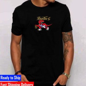 Men’s Toronto Raptors Mitchell Ness Red Gold Retro Logo Vintage T-Shirt