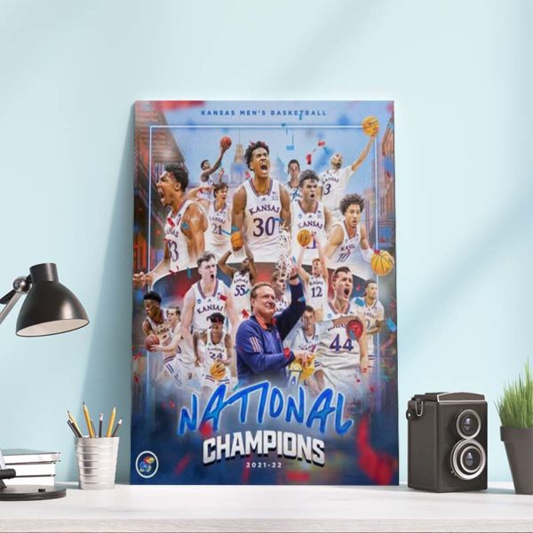 National Champions 2021 2022 Kansas Jayhawks Poster Canvas