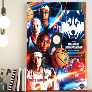 National Championship South Carolina vs UCONN Huskies March Madness Poster Canvas