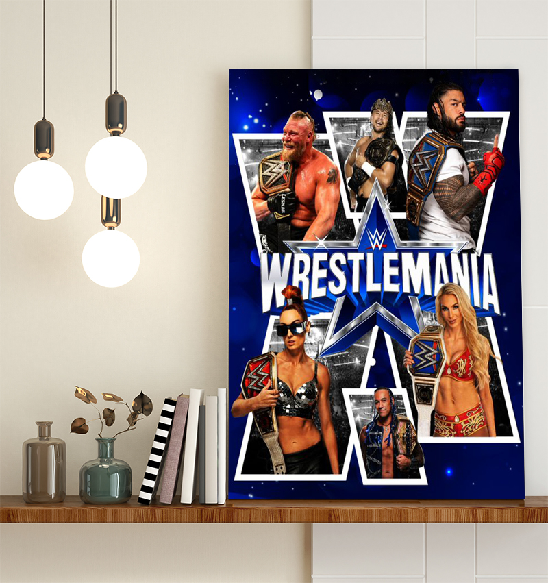 New Poster For WrestleMania 38 For Solo Titles Poster Canvas New Poster For WrestleMania 38 For Solo Titles Poster Canvas