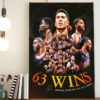 Phoenix Suns NBA 64 Wins Most Wins Season Poster Canvas