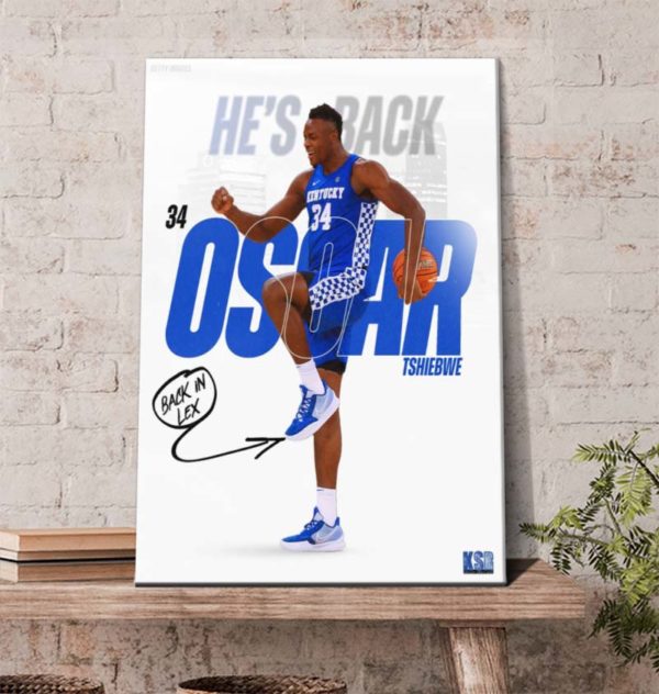 Player of the year Oscar Tshiebwe is returning to Kentucky Poster Canvas