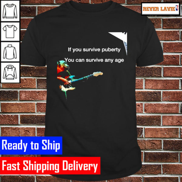 Gorilla playing guitar if you survive puberty you can survive any age Classic T-Shirt