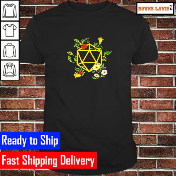 Harli Kane Wearing Geeky Polyhedral D20 Dice Set Plant Nerdy Unisex T-Shirt