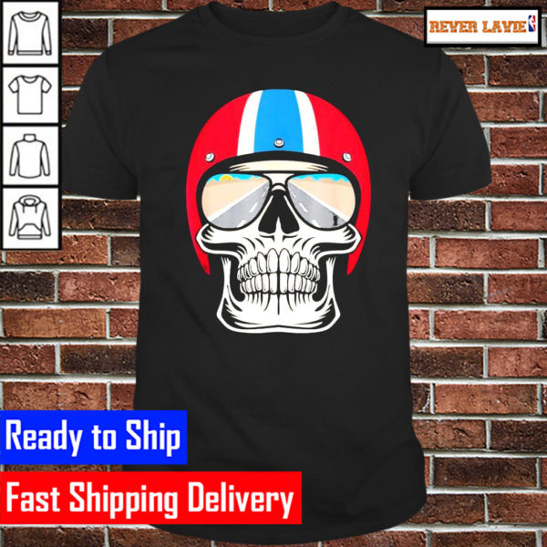 retro Skull with Helmet and Sunglasses Classic T-Shirt