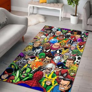 Spiderman vs Villains Marvel Art Rug Home Decor