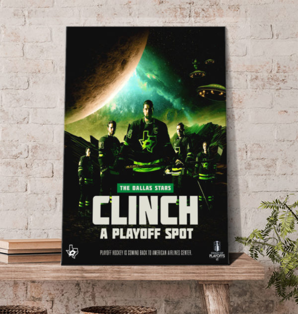 Stanley Cup Playoffs 2022 Dallas Stars Clinched NHL Poster Canvas