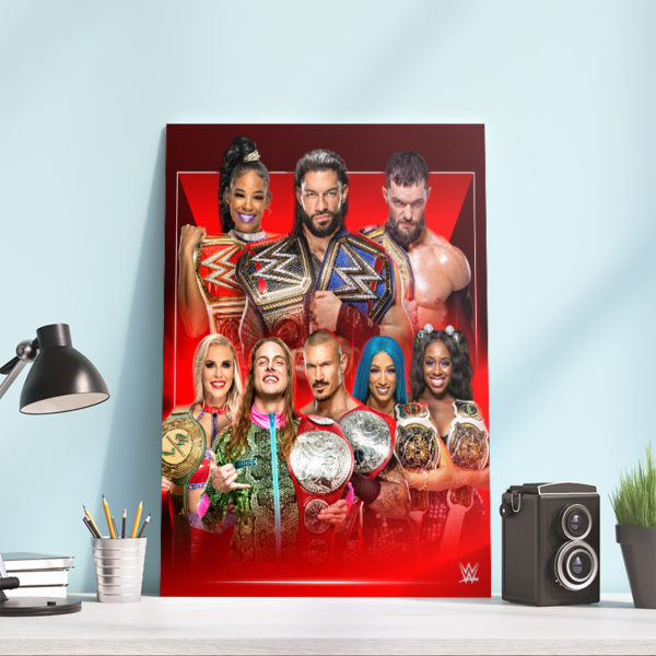 The champions Of WWE Raw Poster Canvas