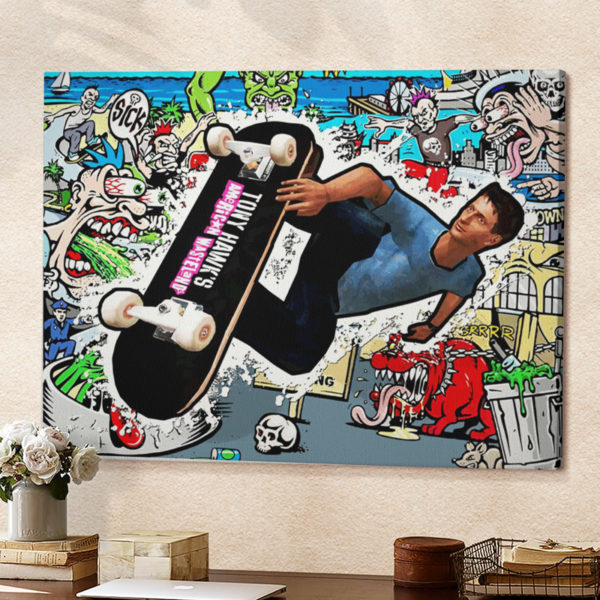 Tony Hawk Until The Wheels Fall Off Design Art Poster Canvas