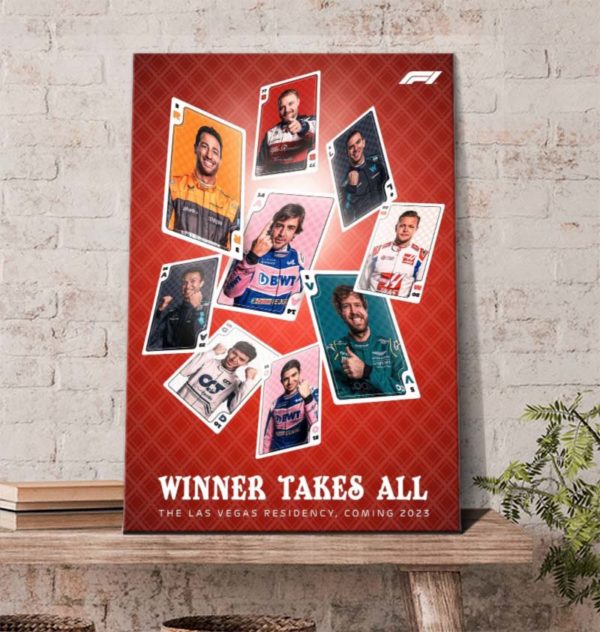 Winner Takes All F1 Las Vegas 2023 Poster Canvas