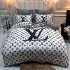 Best Louis Vuitton Green and White Monogram Bedding Set