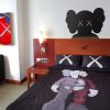 Kaws XX Air Logo In Black Background Bedding Set