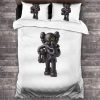 Kaws x Supreme In Black Background Bedding Set
