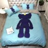 Kaws x Supreme In Black Background Bedding Set