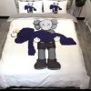 Kaws Holding A Pink Kaws In Baby Pink Background Bedding Set