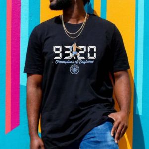 Aguero 93 20 Manchester City Champions of England Gift T-shirt