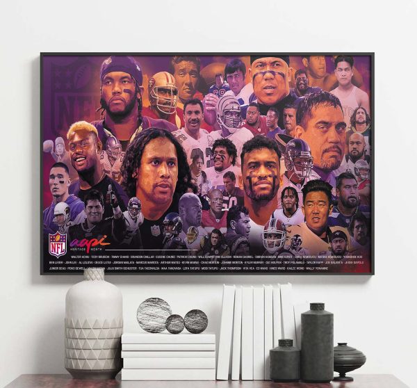 Asian American and Pacific Islander NFL Players Poster Canvas