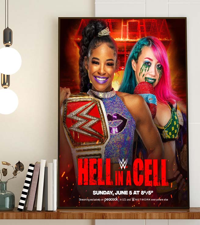 Bianca Belair Vs Asuka Hell In A Cell Limited Poster Canvas Bianca Belair Vs Asuka Hell In A Cell Limited Poster Canvas