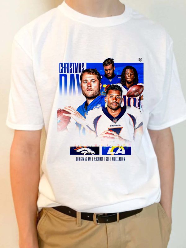 Denver Broncos vs Los Angeles Rams Christmas Day NFL T-shirt