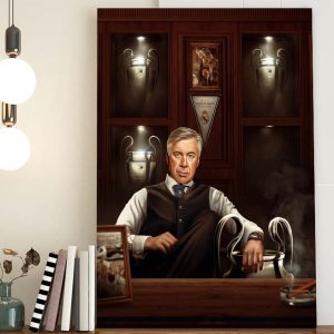 Carlo Ancelotti 4 Champions League x 14 With Real Madrid Art Decor Poster Canvas