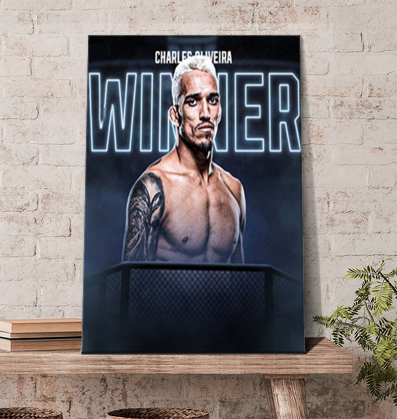Charles Oliveira Winner UFC Poster Canvas Charles Oliveira Winner UFC Poster Canvas