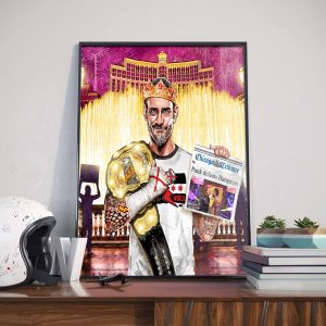 Cm Punk Wins The AEW World Championship Home Decor Poster Canvas