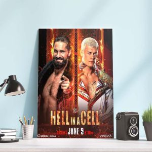 Cody Rhodes vs Seth Rollins Hell In A Cell Poster Canvas