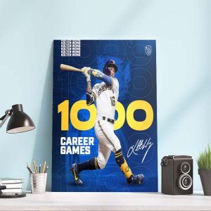 Congratulation Kolten Wong Milwaukee 1000 Career Games Poster Canvas