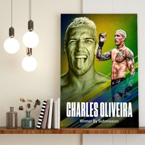 Congratulations Charles Oliveira Winner By Submission Poster Canvas
