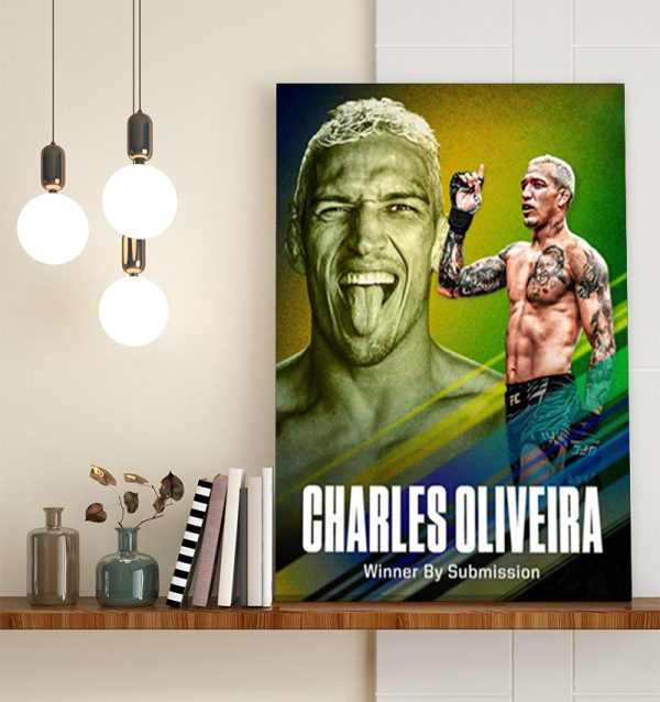 Congratulations Charles Oliveira Winner By Submission Poster Canvas