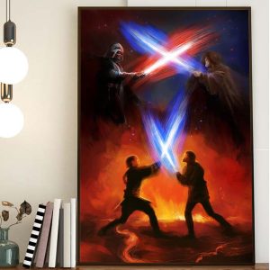 Darth Vader vs Obi Wan The Circle Is Now Complete Star Wars Home Decor Poster Canvas