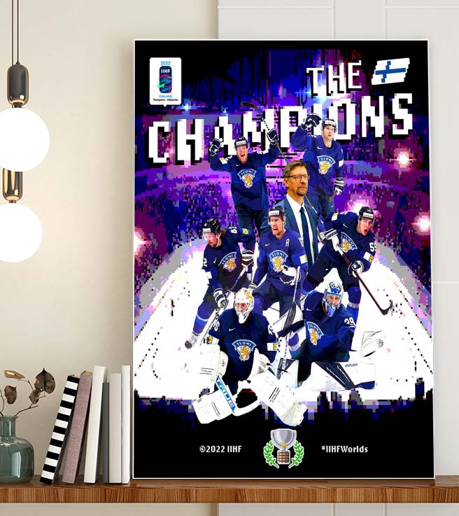 Finland is 2022 IIHF World Champions Poster Canvas Finland is 2022 IIHF World Champions Poster Canvas