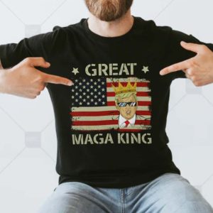 Great Maga King Trump America Flag T-Shirt
